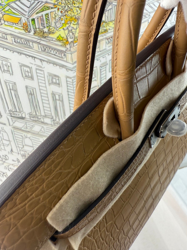 Hermes Chai Birkin 25 alligator crocodile with palladium hardware