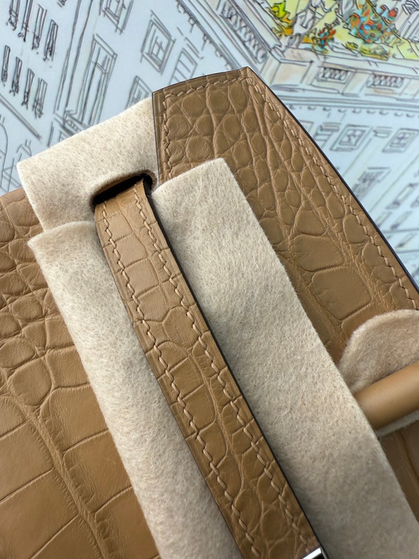 Hermes Chai Birkin 25 alligator crocodile with palladium hardware