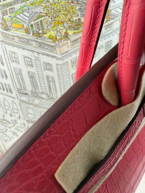 Hermes Rose Extreme Birkin 25 alligator crocodile with Palladium hardware
