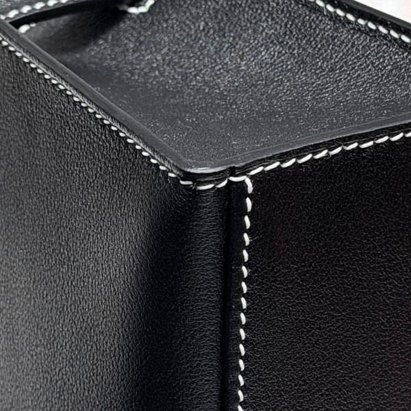 Hermès Special Order (HSS) Kelly Pochette Black and. White Swift Palladium Hardware