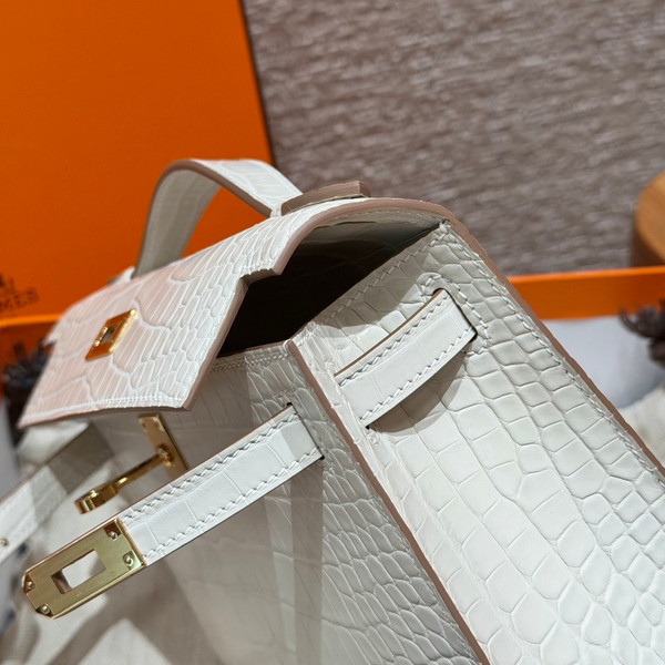 Hermès Matt Beton Alligator Kelly Pochette