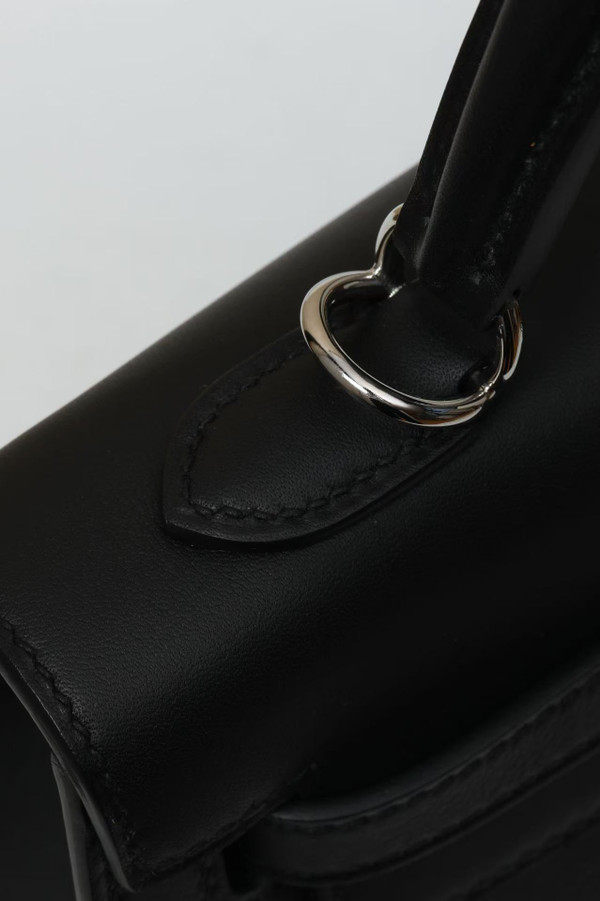 Hermès Kelly 25 Sellier Broderie Colla Noir Swift & Niloticus Crocodile Palladium Hardware