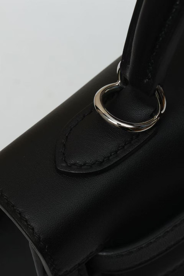 Hermès Kelly 25 Sellier Broderie Colla Noir Swift & Niloticus Crocodile Palladium Hardware II