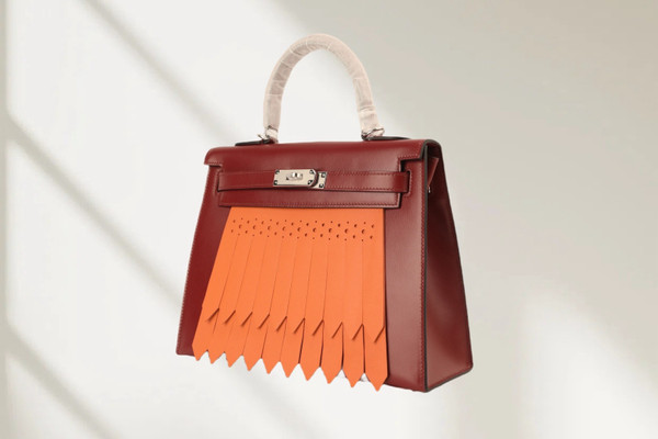 Hermès Limited Edition "Golf" Kelly 28 Sellier Rouge H Box Calf & Sanguine Swift Leather with Palladium Hardware