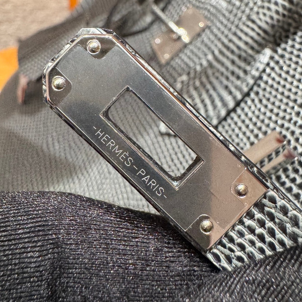 Hermès Birkin 25: Gris Foncé Salvator Lizard