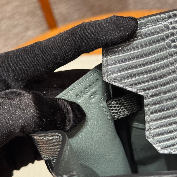 Hermès Birkin 25: Gris Foncé Salvator Lizard