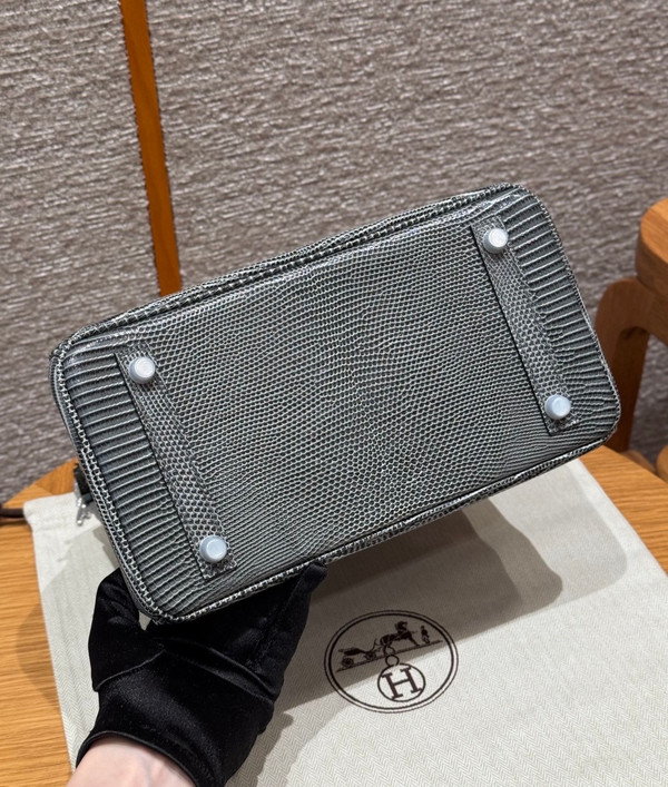 Hermès Birkin 25: Gris Foncé Salvator Lizard