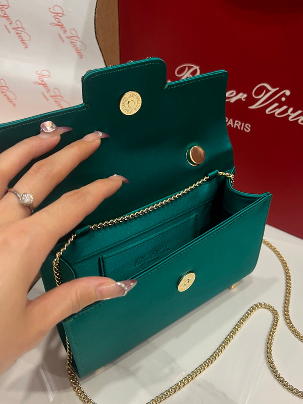 Roger Vivier Efflorescence Mini Bag in Satin Black