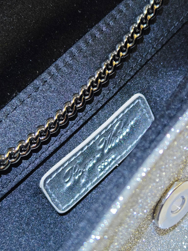 Roger Vivier Efflorescence Satin Pochette Silver