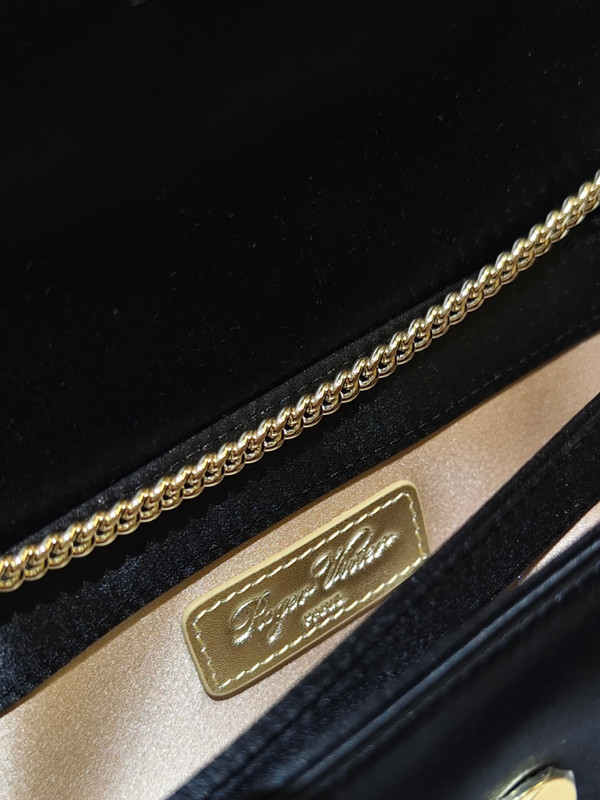 Roger Vivier Efflorescence Satin Pochette Black