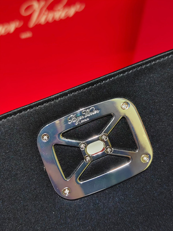 Roger Vivier Viv' Choc Mini Clutch Black