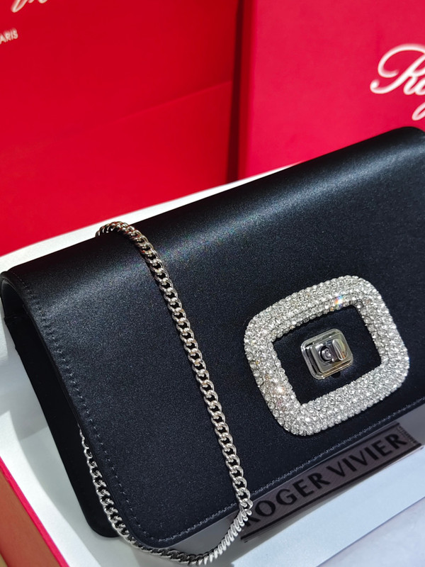 Roger Vivier Viv' Choc Mini Clutch Black