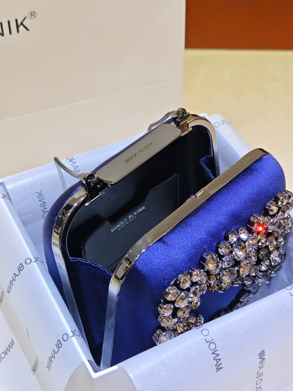 Manolo Blahnik Hangi Petinia Crystal Purple Silk Clutch