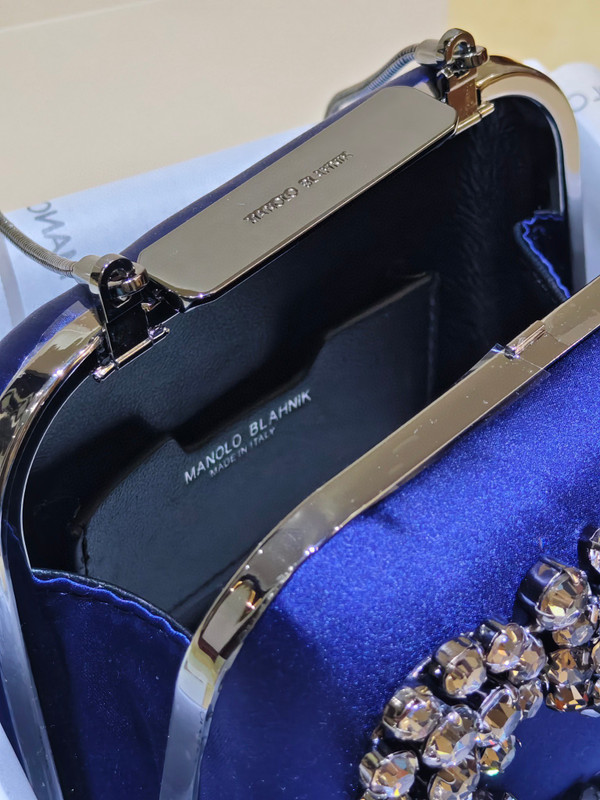 Manolo Blahnik Hangi Petinia Crystal Purple Silk Clutch