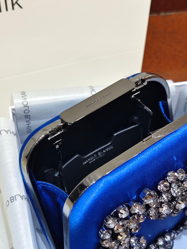 Manolo Blahnik Hangi Petinia Crystal Silk Clutch