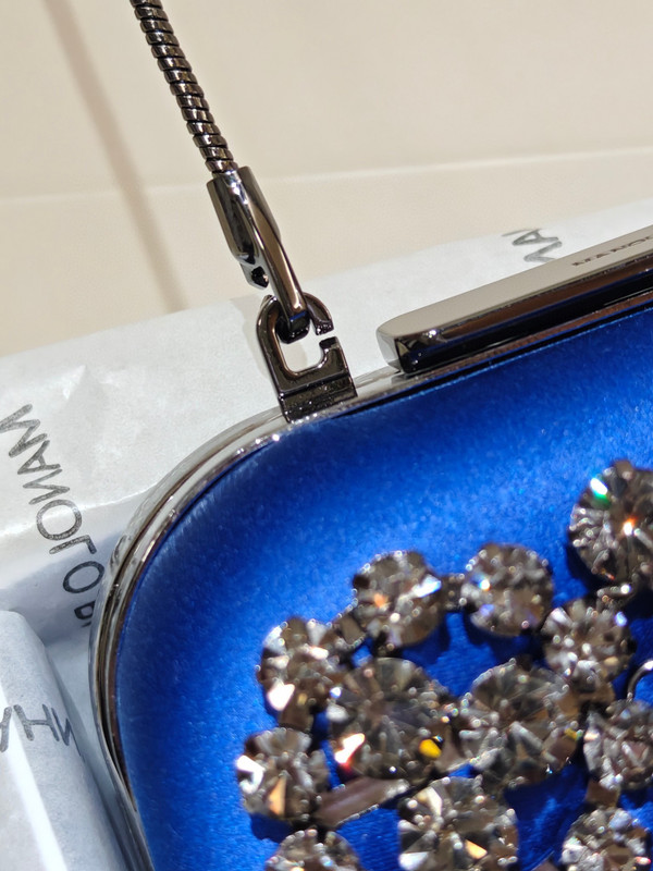 Manolo Blahnik Hangi Petinia Crystal Silk Clutch