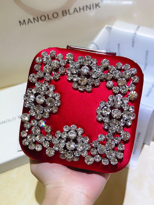 Manolo Blahnik Hangi Petinia Crystal Silk Clutch