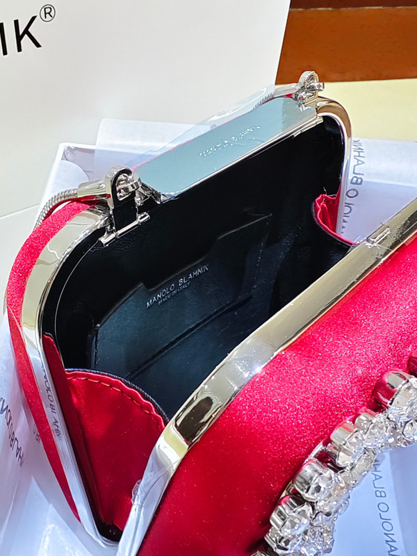 Manolo Blahnik Hangi Petinia Crystal Silk Clutch