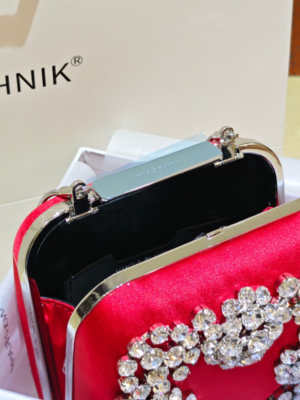 Manolo Blahnik Hangi Petinia Crystal Silk Clutch