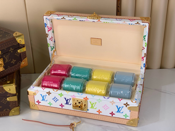 LV x Takashi Murakami Coffret 8 Montres NV Watch Trunk White Multicolor