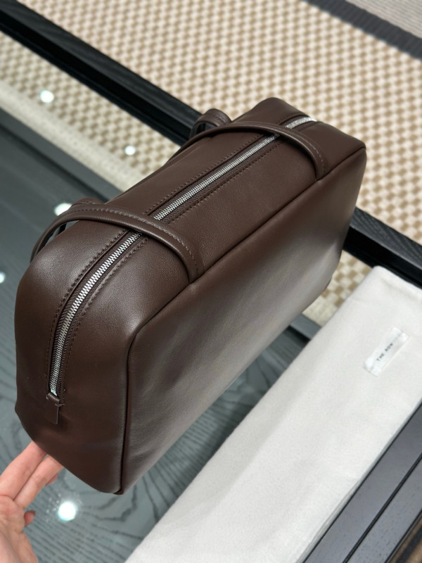 The Row Astra Bowling Bag - Ebony Lambskin