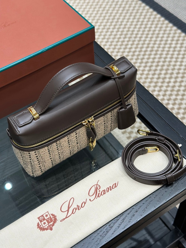 Loro Piana Extra Bag L23 Chocolate/Red/White/Dark Brown/Brown Tan/Sun Gold (F7ZR)