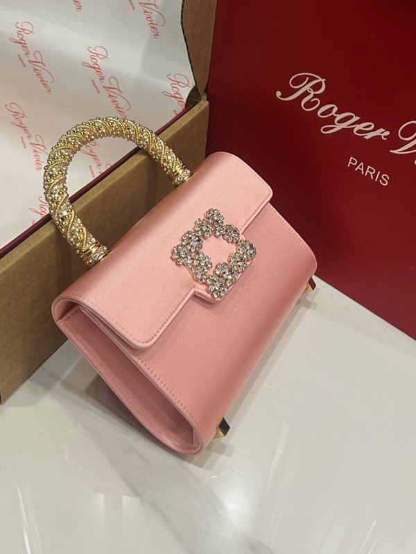 Roger Vivier Efflorescence Mini Bag in Satin Peach