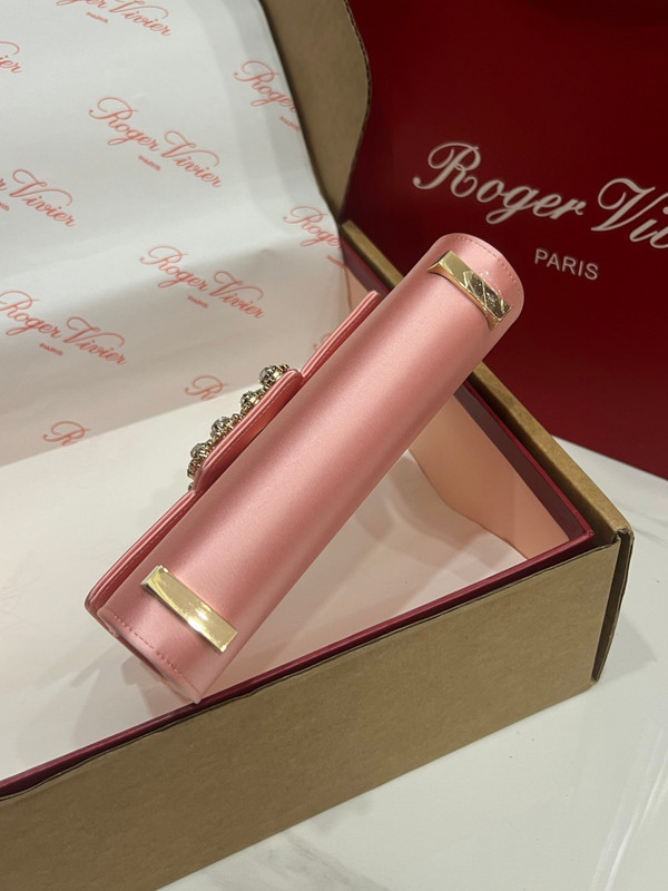 Roger Vivier Efflorescence Mini Bag in Satin Peach