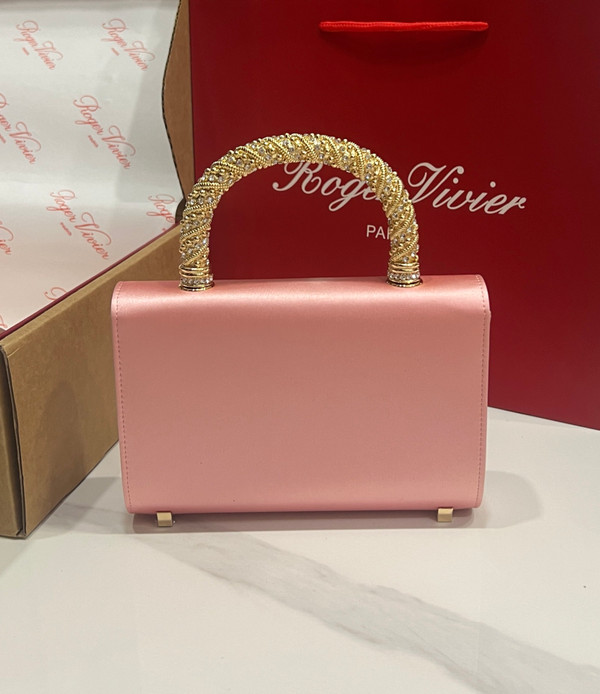 Roger Vivier Efflorescence Mini Bag in Satin Peach