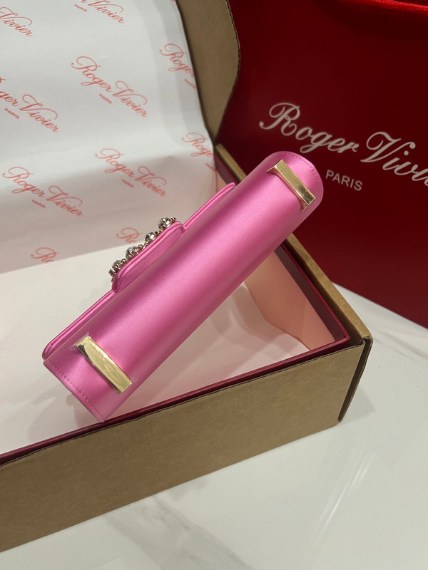 Roger Vivier Efflorescence Mini Bag in Satin Pink