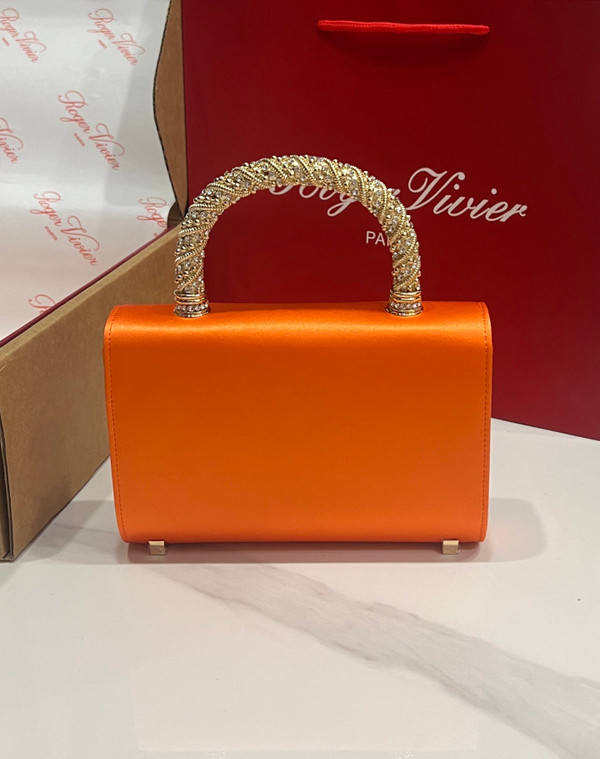 Roger Vivier Efflorescence Mini Bag in Satin Orange