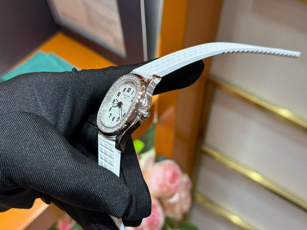 Patek Philippe Aquanaut White Rubber Strap Watch