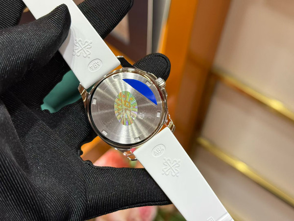 Patek Philippe Aquanaut White Rubber Strap Watch