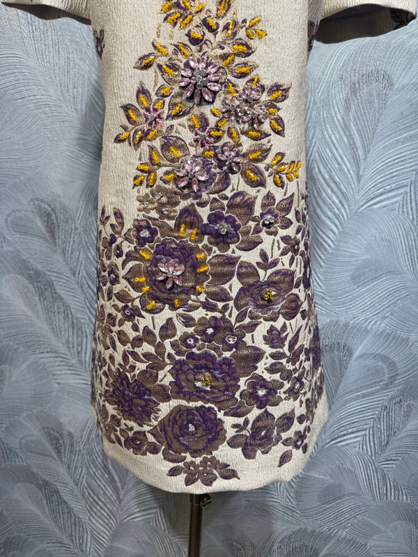 2026 Summer Valentino Jacquard Beaded Floral Dress