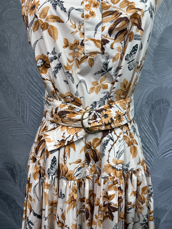 Oscar de la Renta stand collar cotton floral print sleeveless dress (2026 summer new)