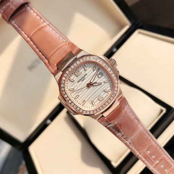 Patek Philippe Nautilus 7010R Ladies Rose Gold Diamond Watch 32mm