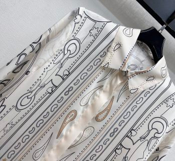 Hermès Silk Printed Long Sleeve Shirt