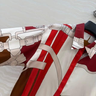Hermes Chain Link Pattern Silk Shirt, 26s Early Spring Collection