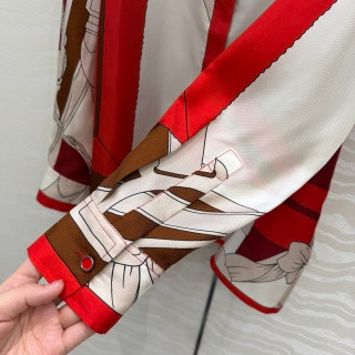 Hermes Chain Link Pattern Silk Shirt, 26s Early Spring Collection
