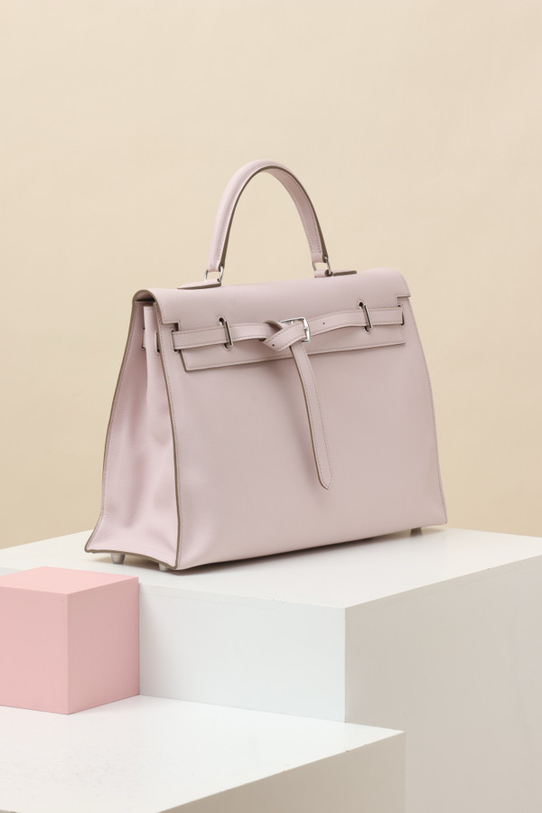 Hermès Kelly Flat 35 Handbag Craie Palladium Hardware