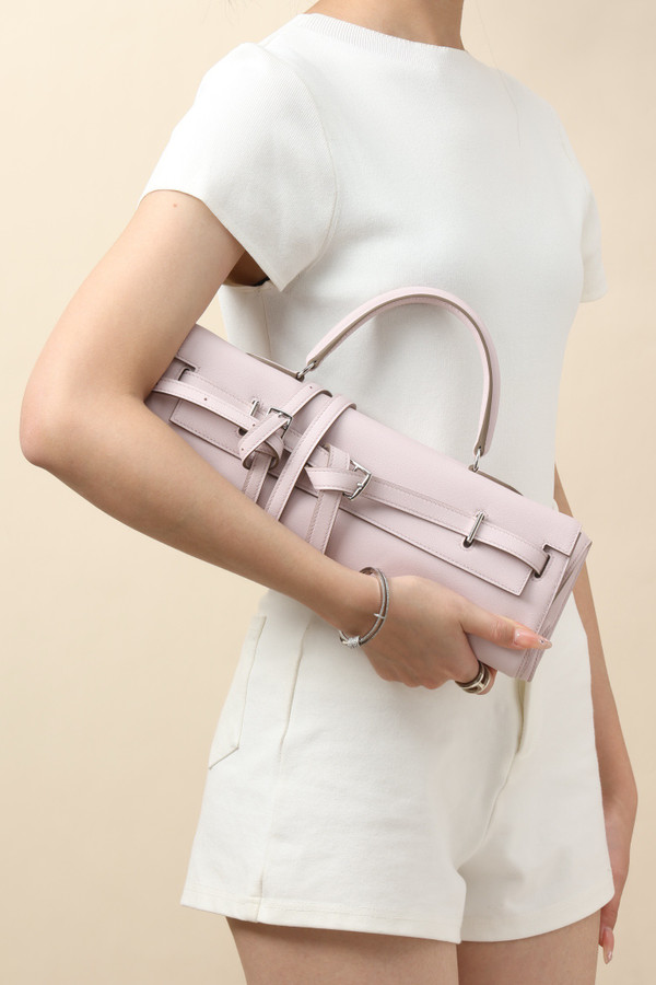 Hermès Kelly Flat 35 Handbag Craie Palladium Hardware