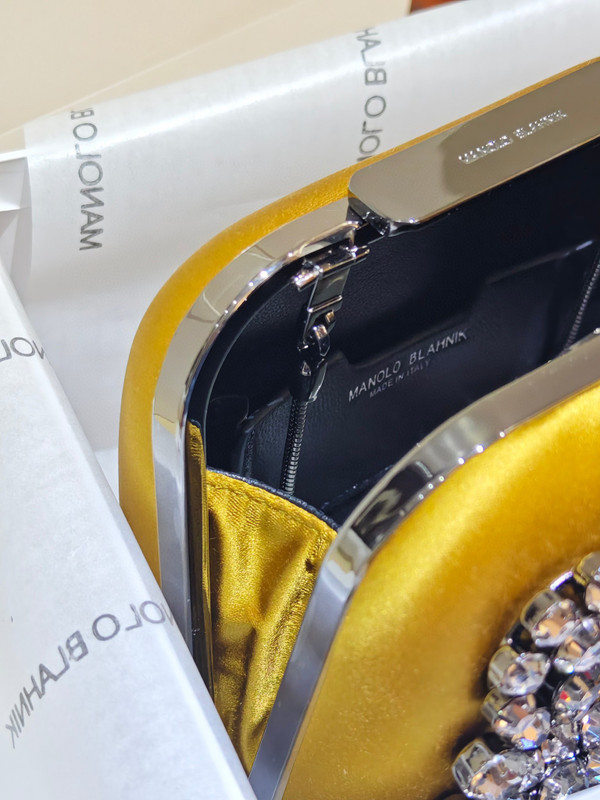 Manolo Blahnik Hangi Petinia Crystal Silk Clutch