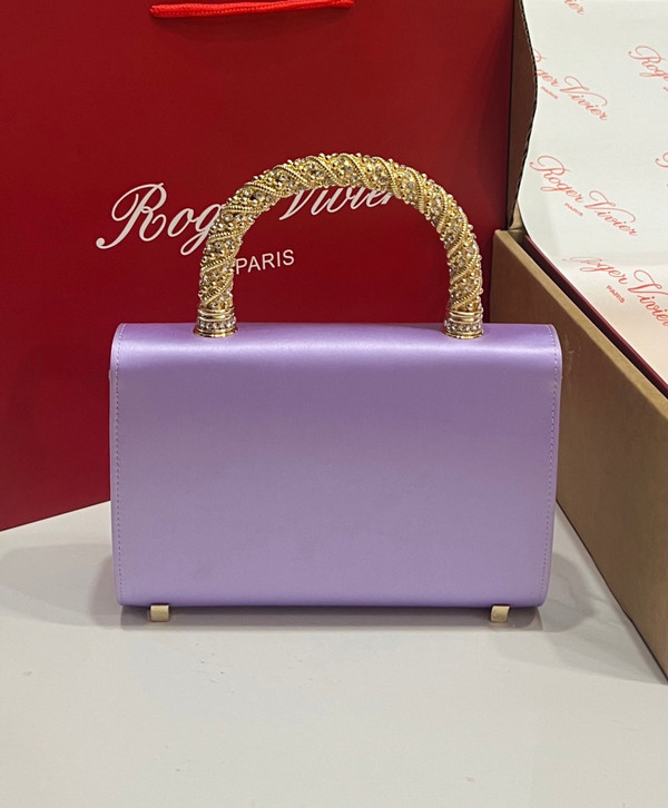 Roger Vivier Efflorescence Mini Bag in Satin Lavender