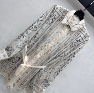 Silk Printed Belted Shirt Dress