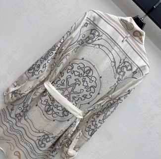 Silk Printed Belted Shirt Dress