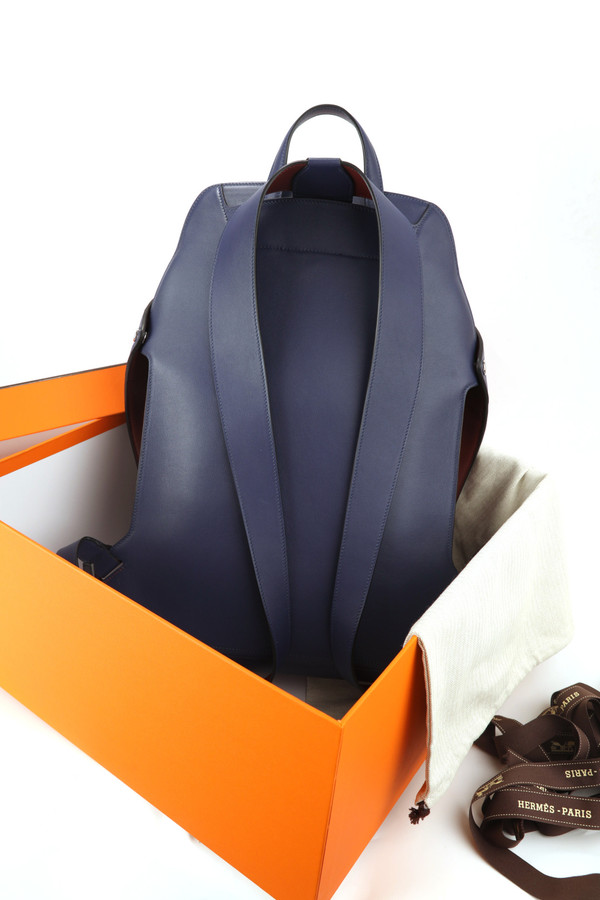 Louis Vuitton CityBack men's leather backpack, blue and burgundy