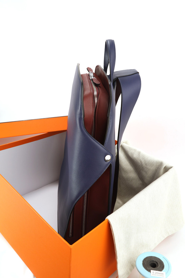 Louis Vuitton CityBack men's leather backpack, blue and burgundy