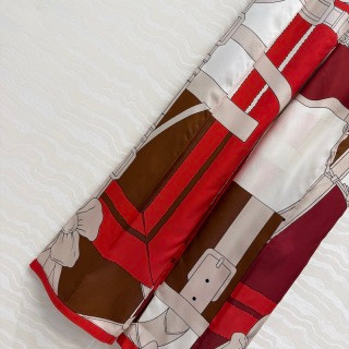 Hermes Style Chain Link Print Silk Wide Leg Pants