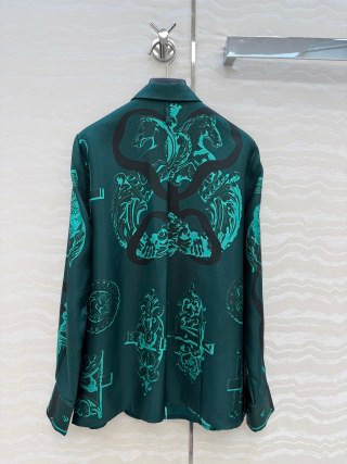 Hermes 26s early spring chain link print silk shirt