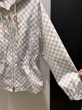 Louis Vuitton Checkerboard Hooded Trench Coat